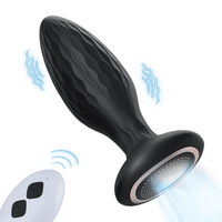 LED Light 360° Rotation & Vibration Remote Control Anal Plug